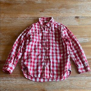GAP Red and White Checkered Kids Button Down Shirt SZ 5